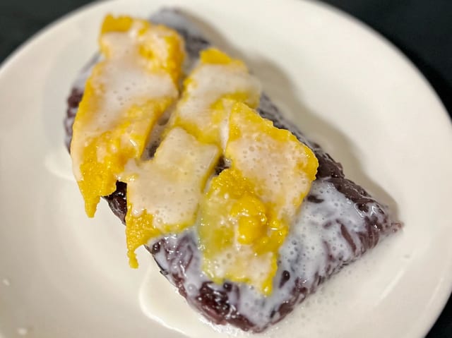 47. Black Rice W/ Custard Cake.