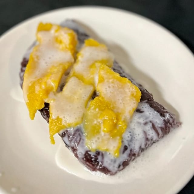 47. Black Rice W/ Custard Cake.